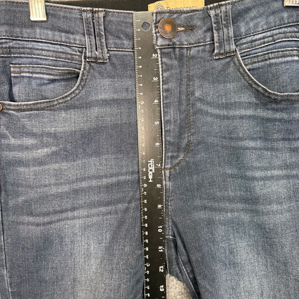 Democracy Jeans Women 8 Blue Dark Wash Ab Solution Straight Leg Slimming Stretch - Picture 10 of 14